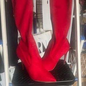 Steve Madden Fiery Red Over the Knee Boots